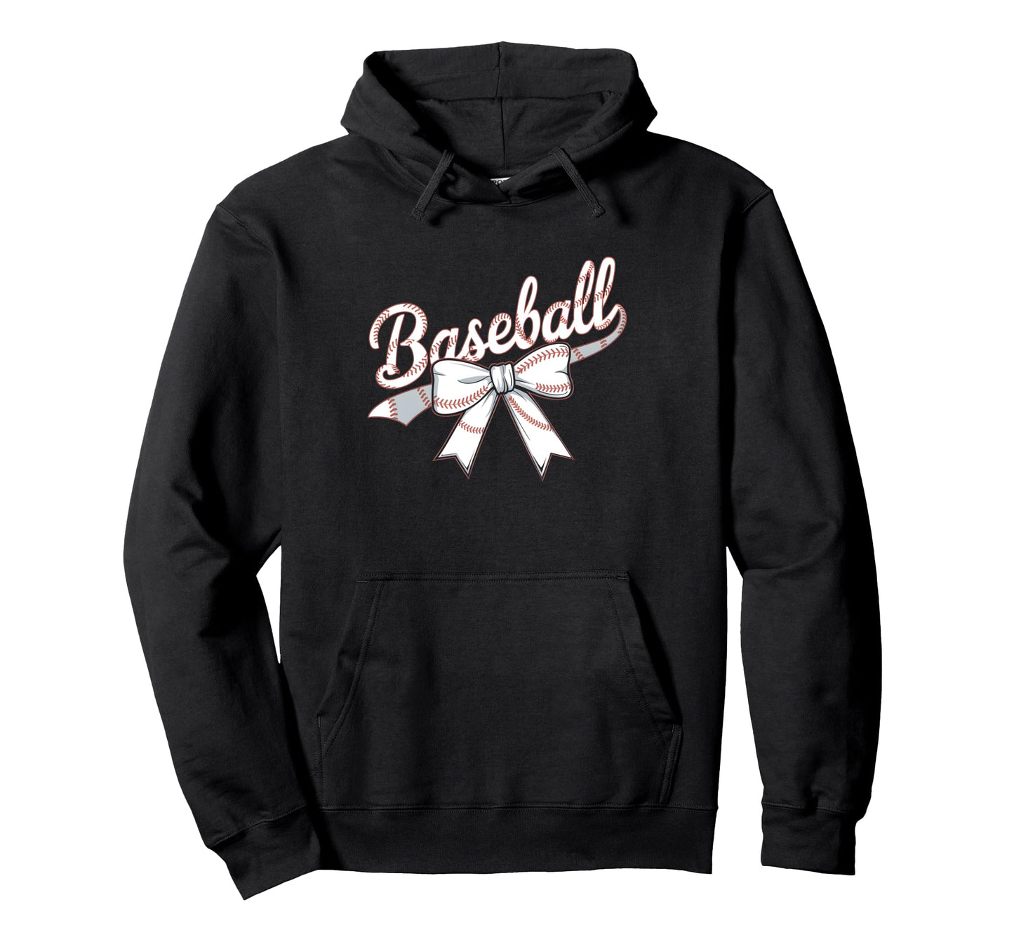 Checkered Coquette Bow Baseball Mom Hoodie - Fun Novelty Design for Adults - T-Shirt, Sweatshirt, Hoodie