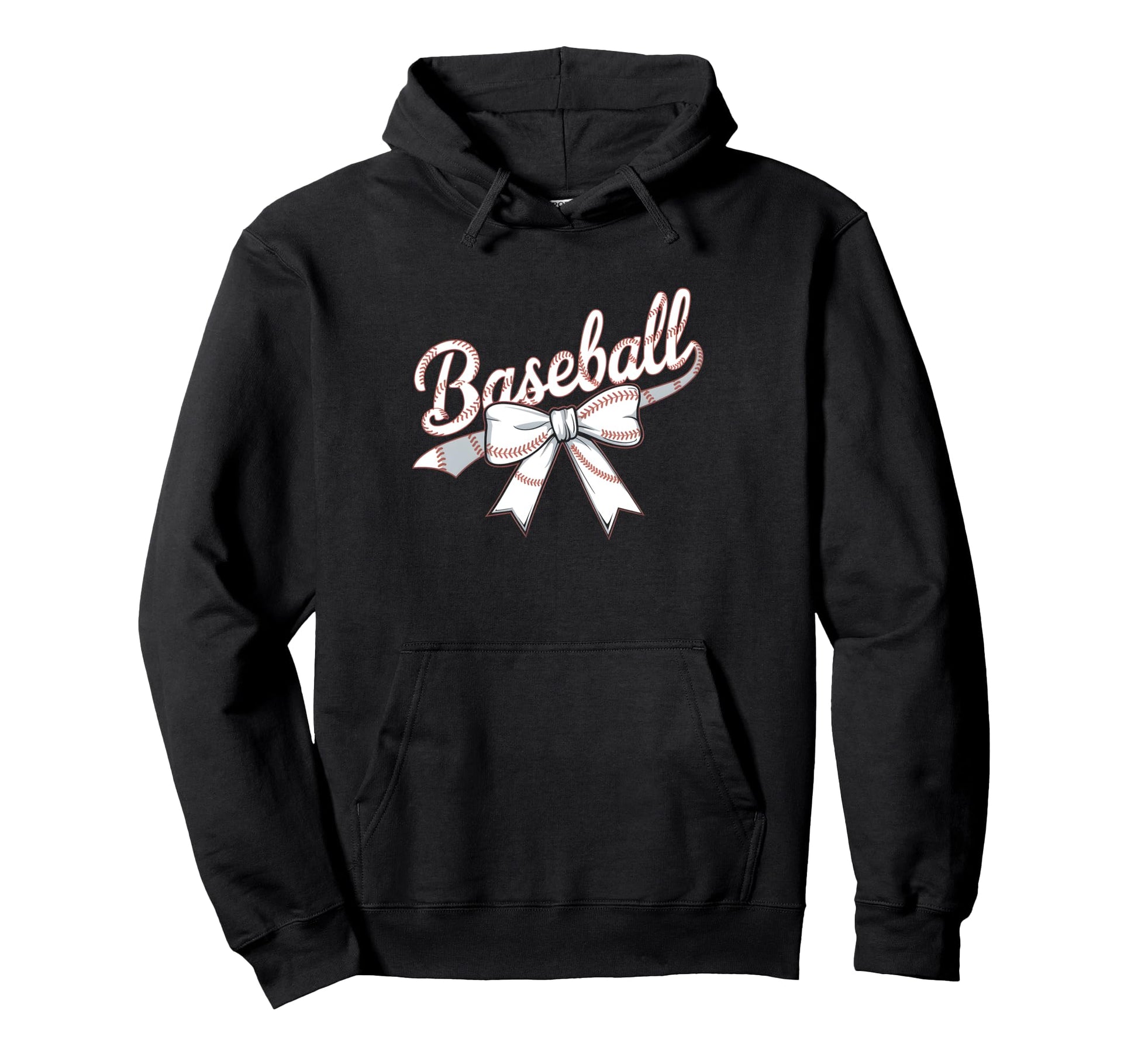 Checkered Coquette Bow Baseball Mom Hoodie - Fun Novelty Design for Adults - T-Shirt, Sweatshirt, Hoodie
