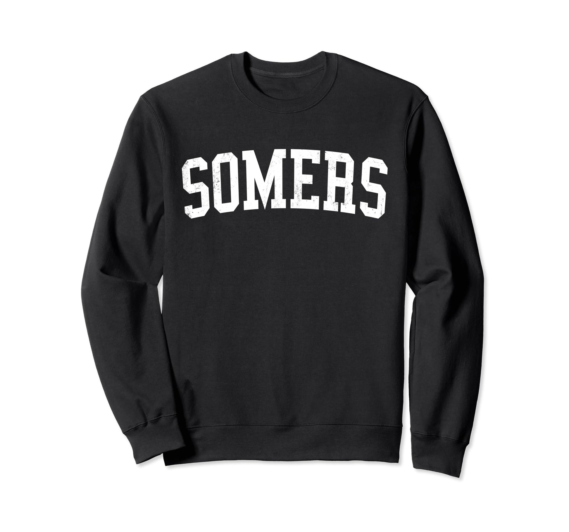 Somers Wi Distressed White Varsity Sweatshirt - Graphic Print Men Women - T-Shirt, Sweatshirt, Hoodie
