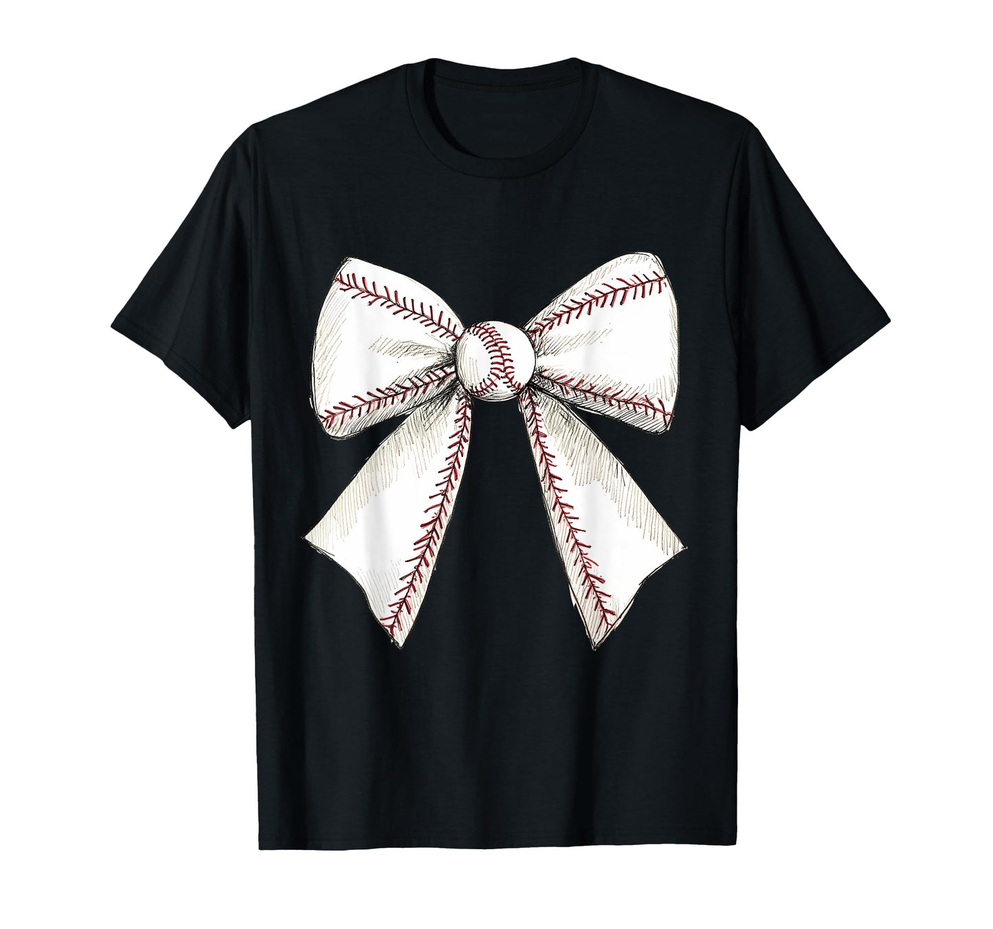 Baseball Coquette Bow Baseball Player T-Shirt - Custom Art Print for Adults - T-Shirt, Sweatshirt, Hoodie