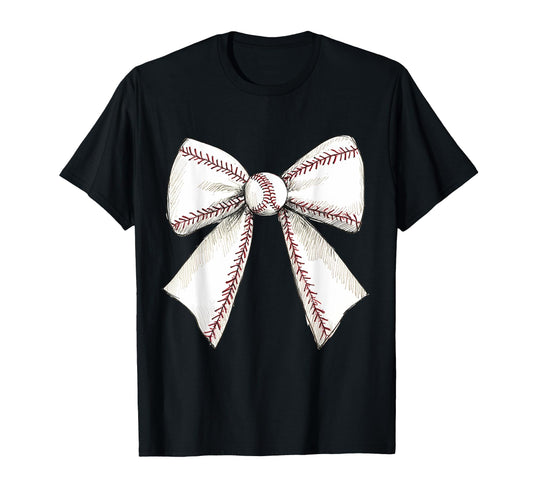 Baseball Coquette Bow Baseball Player T-Shirt - Custom Art Print for Adults - T-Shirt, Sweatshirt, Hoodie