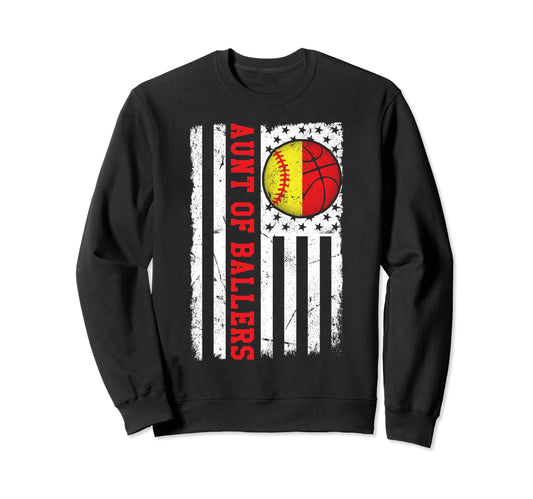 Aunt Ballers Baseball Sweatshirt - Fun Novelty Design for Adults - T-Shirt, Sweatshirt, Hoodie