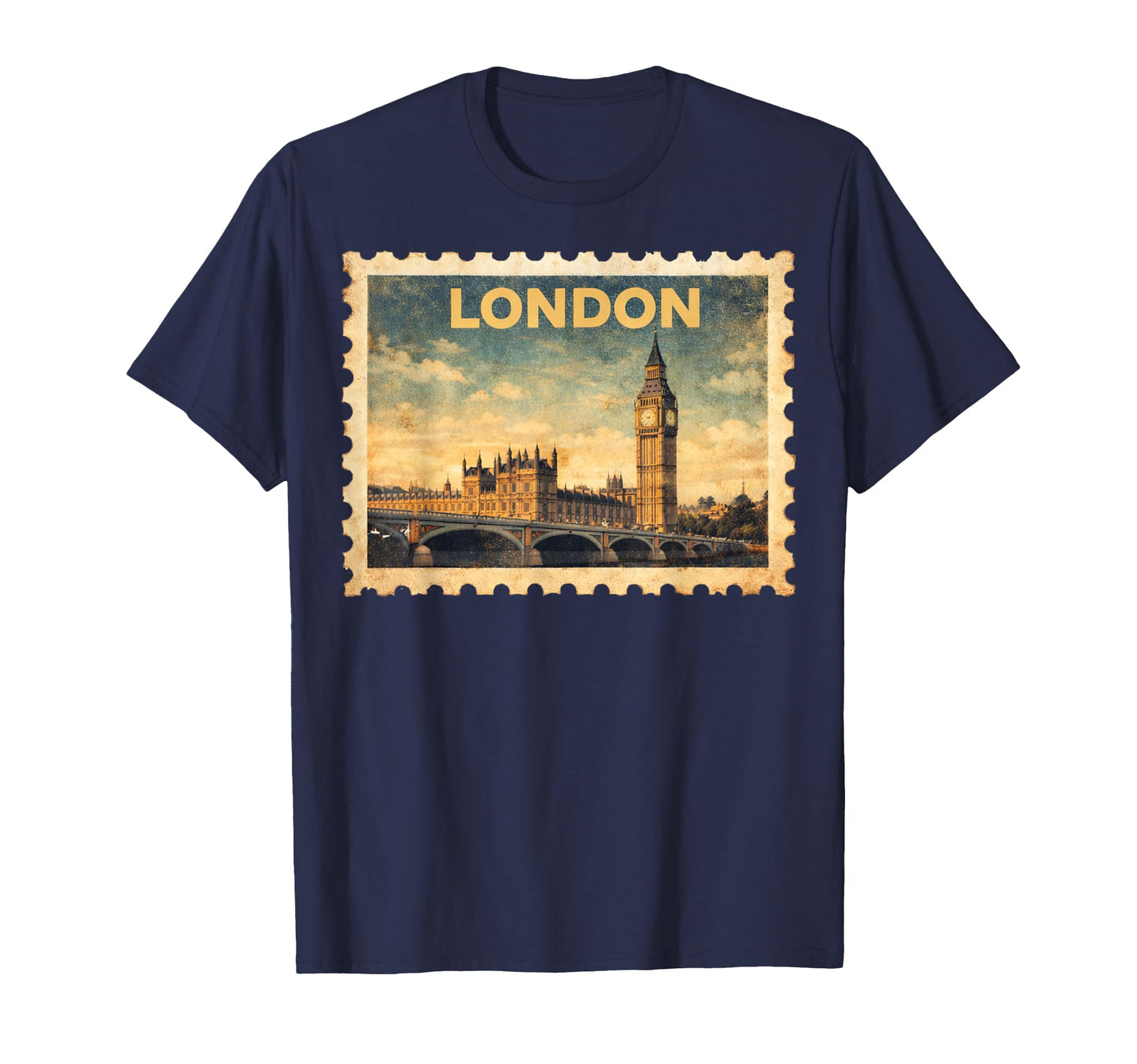 London Travel Stamp Art T-Shirt - Graphic Print Men Women - T-Shirt, Sweatshirt, Hoodie
