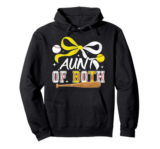 Aunt Both Coquette Baseball Softball Hoodie - Trendy Graphic for Adults - T-Shirt, Sweatshirt, Hoodie