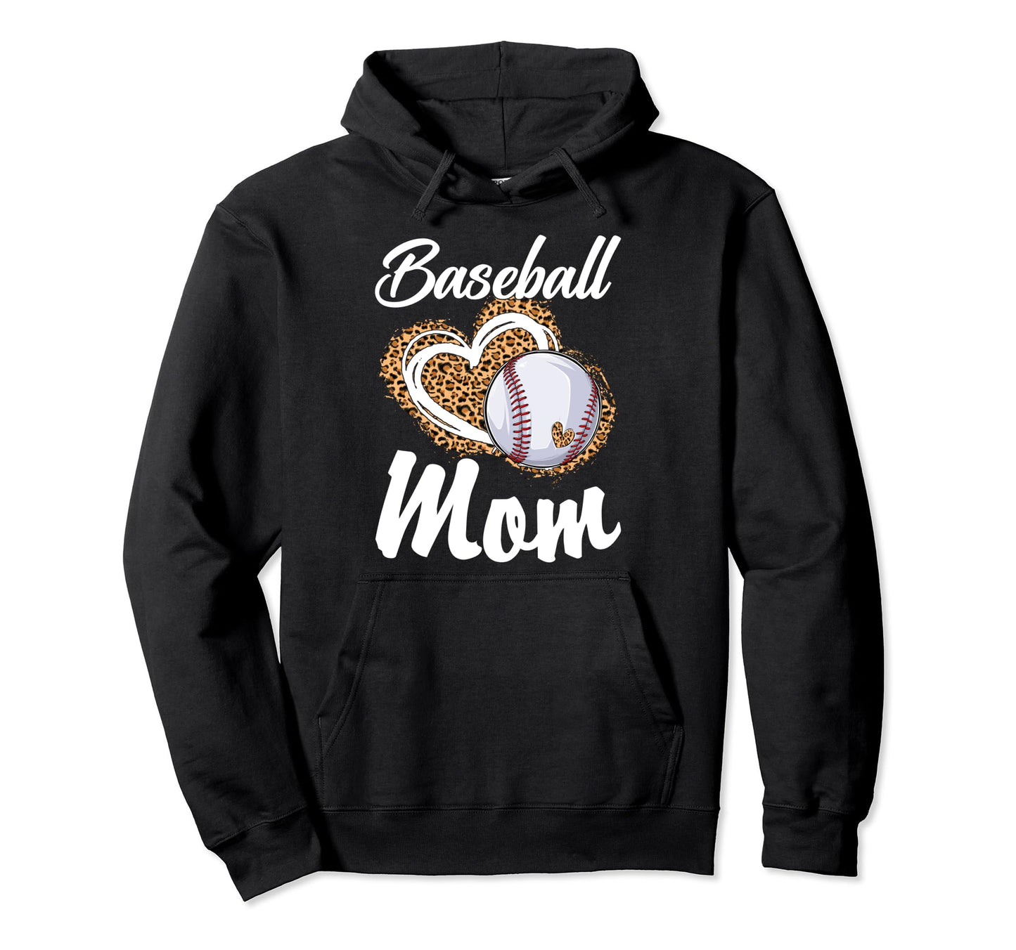 Baseball Mom Grandma Leopard Hoodie - Aesthetic Graphic for Adults - T-Shirt, Sweatshirt, Hoodie