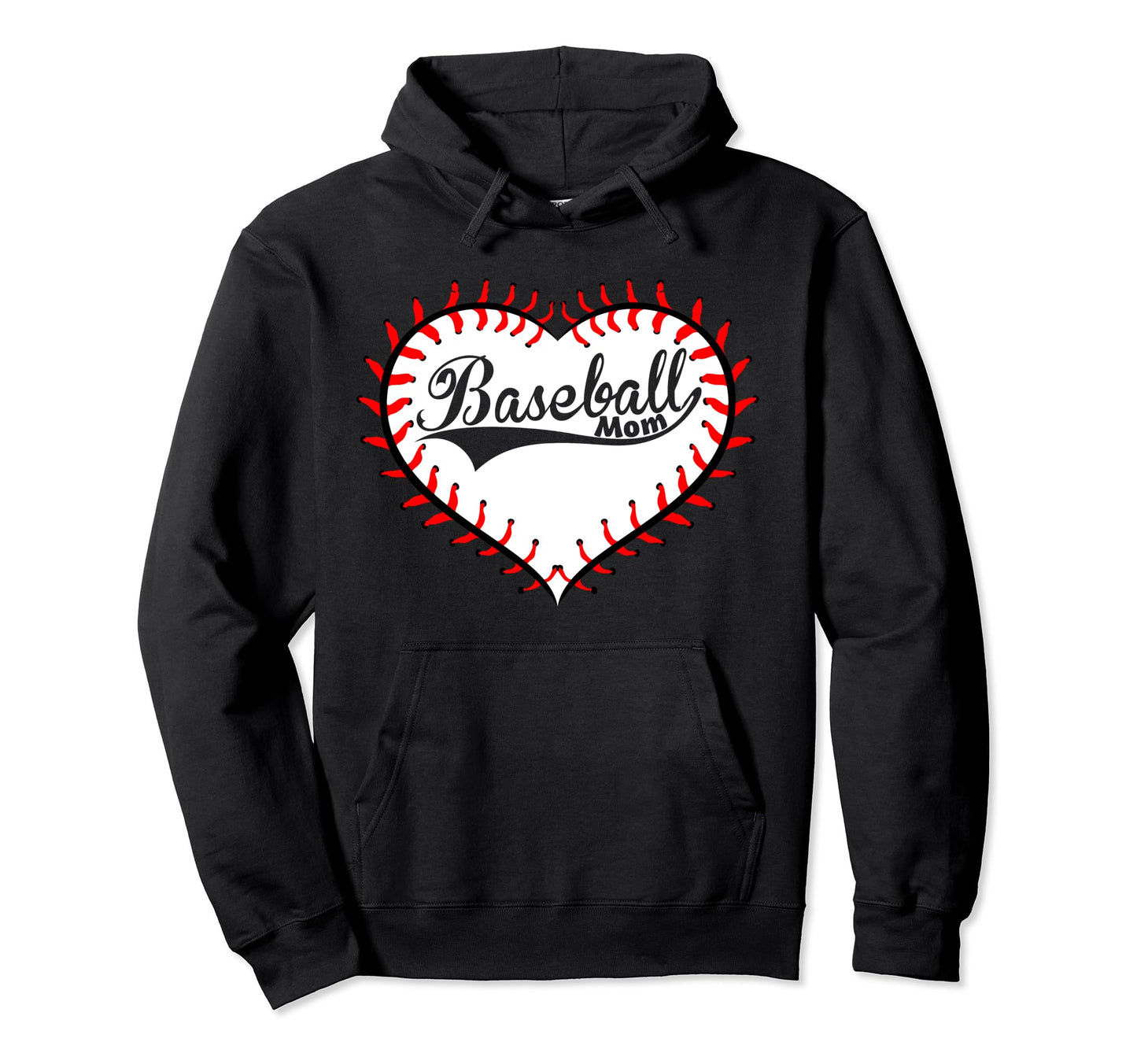 Baseball Mom Swoosh Stitched Heart Hoodie - Streetwear Style Men Women - T-Shirt, Sweatshirt, Hoodie