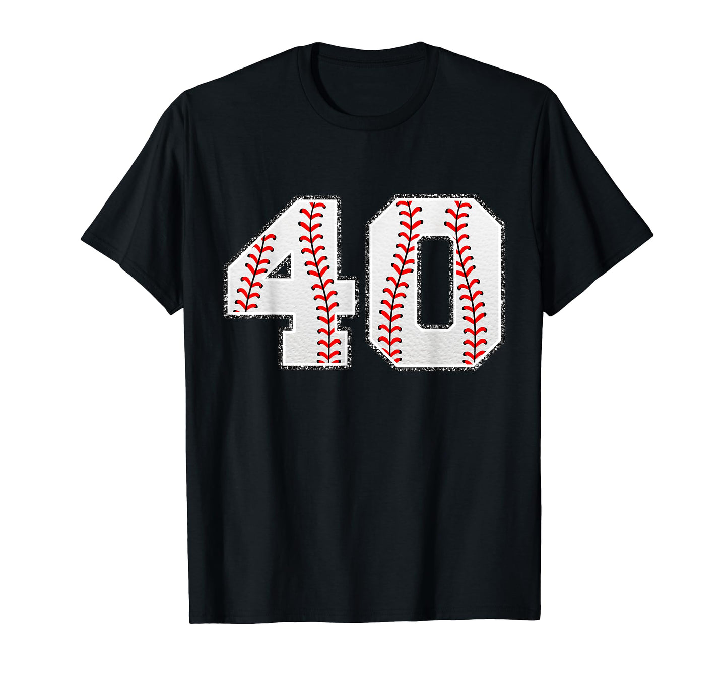 Number 40 Baseball Distressed Number T-Shirt - Fun Novelty Design Men Women - T-Shirt, Sweatshirt, Hoodie