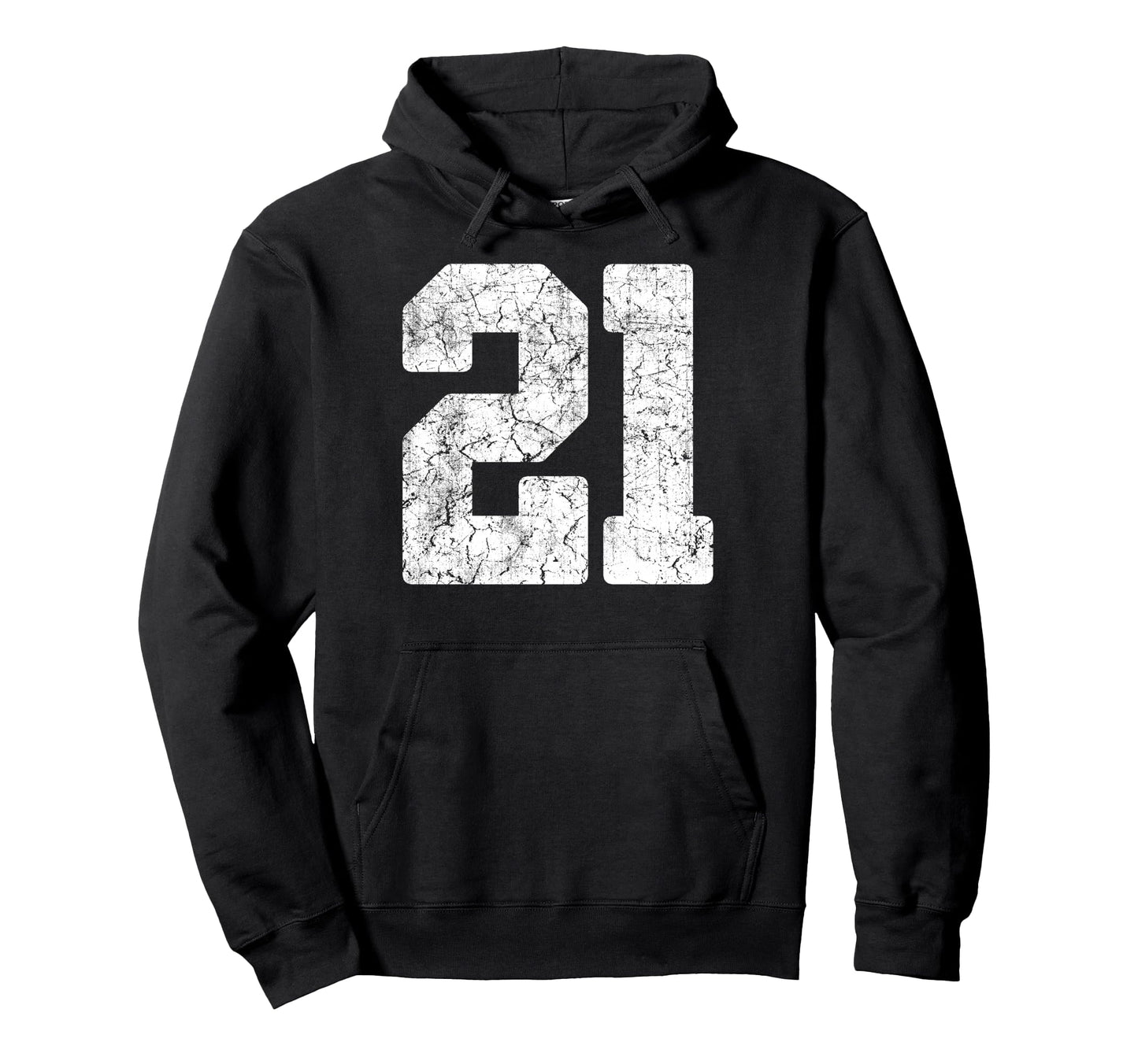 Distressed White Number 21 Jersey Hoodie - Casual Everyday Wear Men Women - T-Shirt, Sweatshirt, Hoodie