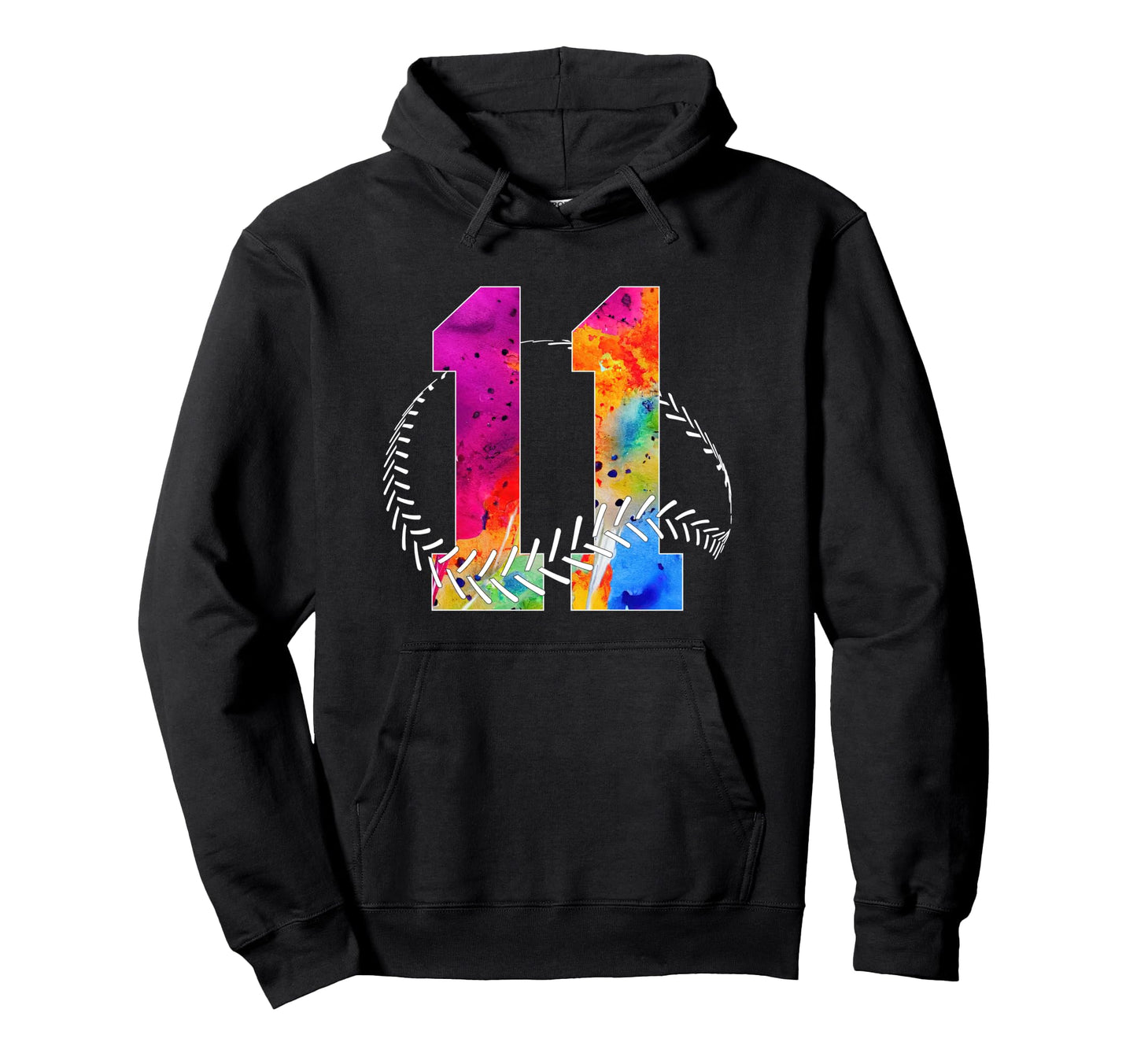 Number 11 Years Baseball 11Th Birthday Hoodie - Novelty Apparel Unisex - T-Shirt, Sweatshirt, Hoodie