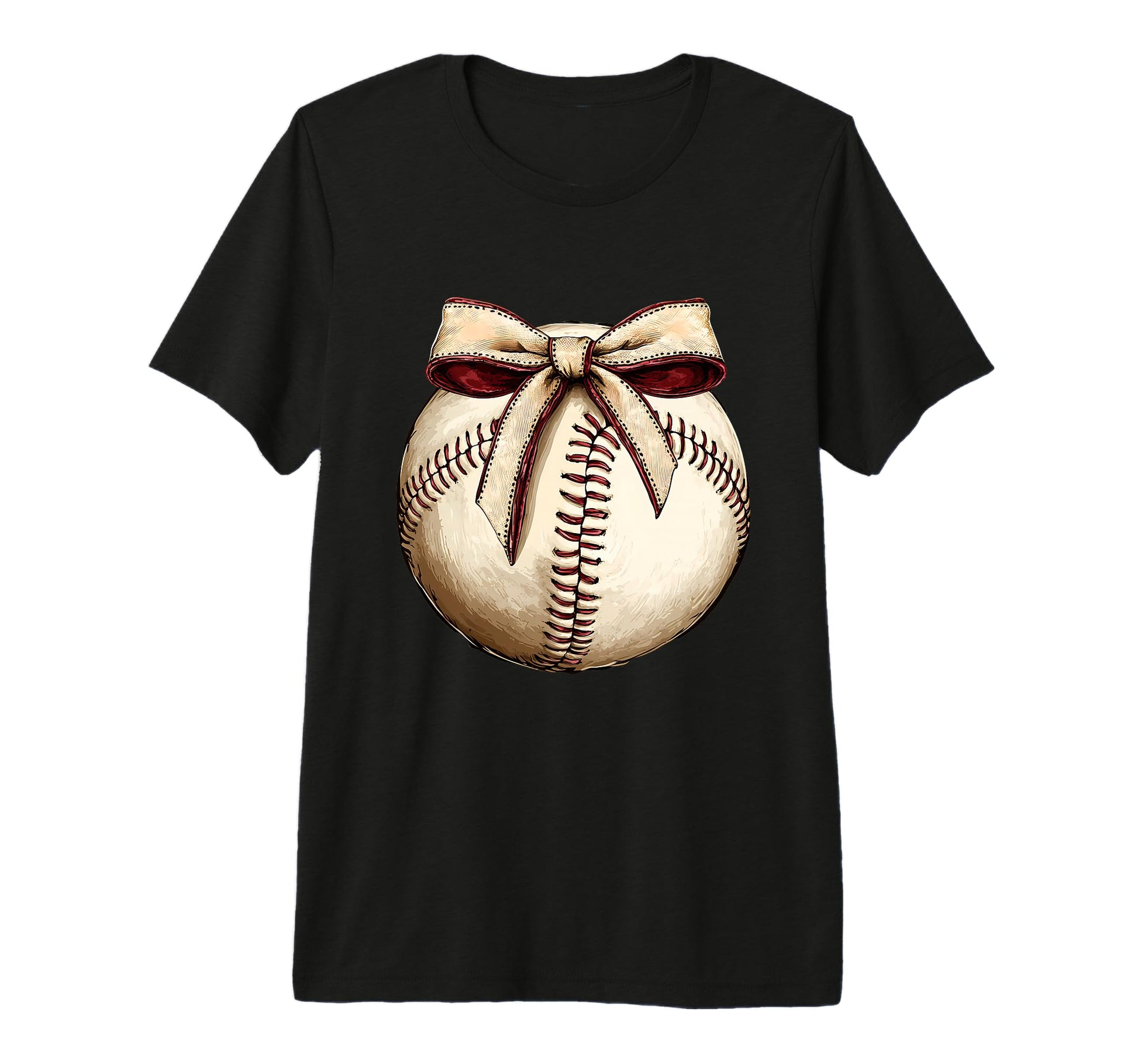 Baseball Coquette Bow Baseball Mom Tri T-Shirt - Custom Art Print Unisex - T-Shirt, Sweatshirt, Hoodie