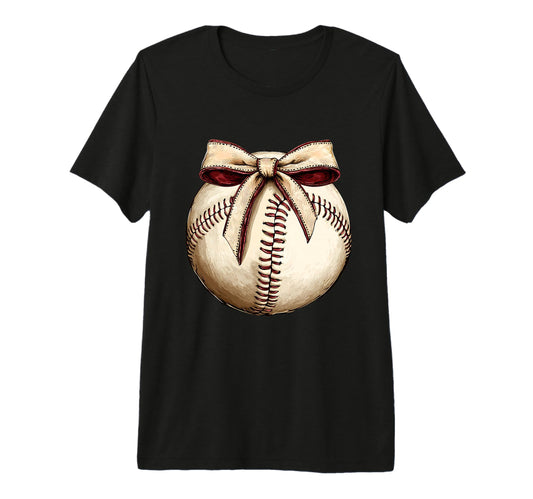 Baseball Coquette Bow Baseball Mom Tri T-Shirt - Custom Art Print Unisex - T-Shirt, Sweatshirt, Hoodie
