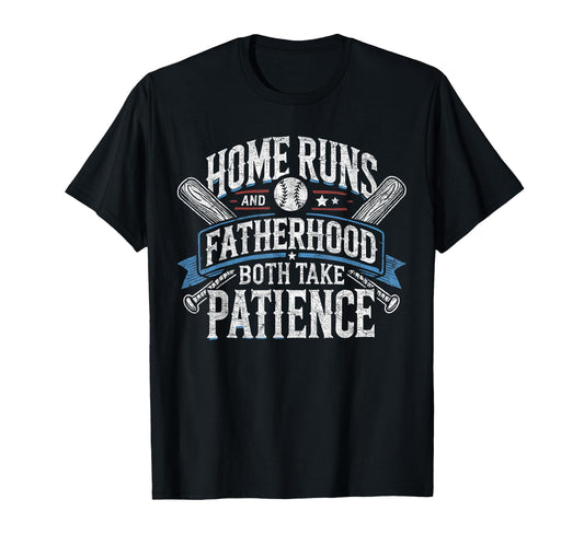 Baseball Dad Home Runs Fatherhood Both T-Shirt - Unique Graphic Men Women - T-Shirt, Sweatshirt, Hoodie