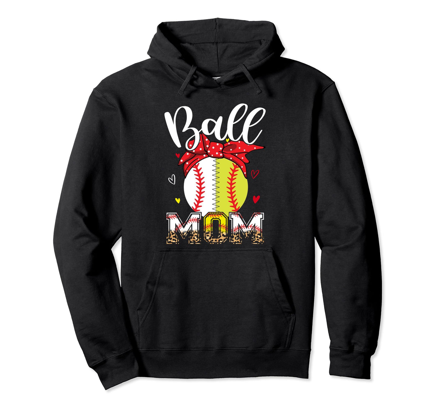 Ball Mom Softball Baseball Headband Hoodie - Unique Graphic Men Women - T-Shirt, Sweatshirt, Hoodie
