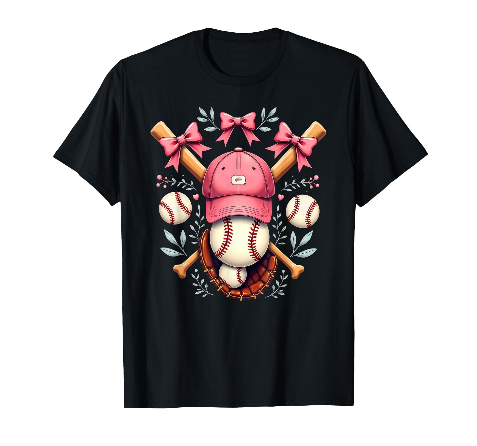 Baseball Mom Grandma Coquette Bow T-Shirt - Unique Graphic Men Women - T-Shirt, Sweatshirt, Hoodie