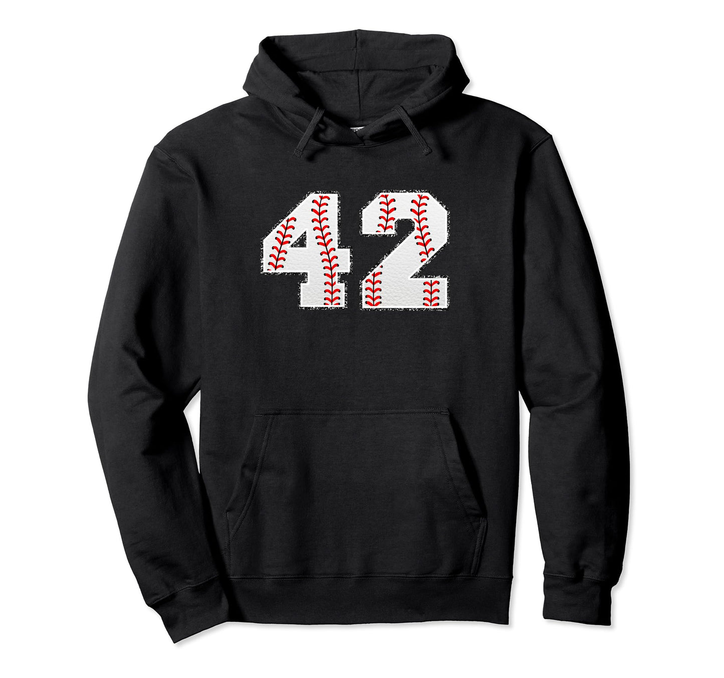 Number 42 Baseball Distressed Number Hoodie - Trendy Graphic Unisex - T-Shirt, Sweatshirt, Hoodie
