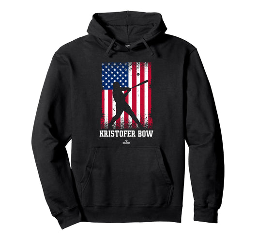 American Flag Swing Kristofer Bow Prospect Hoodie - Novelty Apparel Unisex - T-Shirt, Sweatshirt, Hoodie