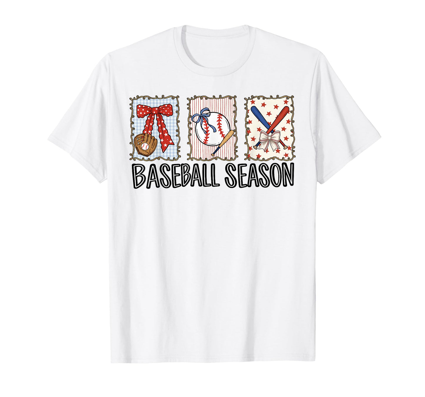 Baseball Season Coquette Bow Checkered T-Shirt - Trendy Graphic Unisex - T-Shirt, Sweatshirt, Hoodie