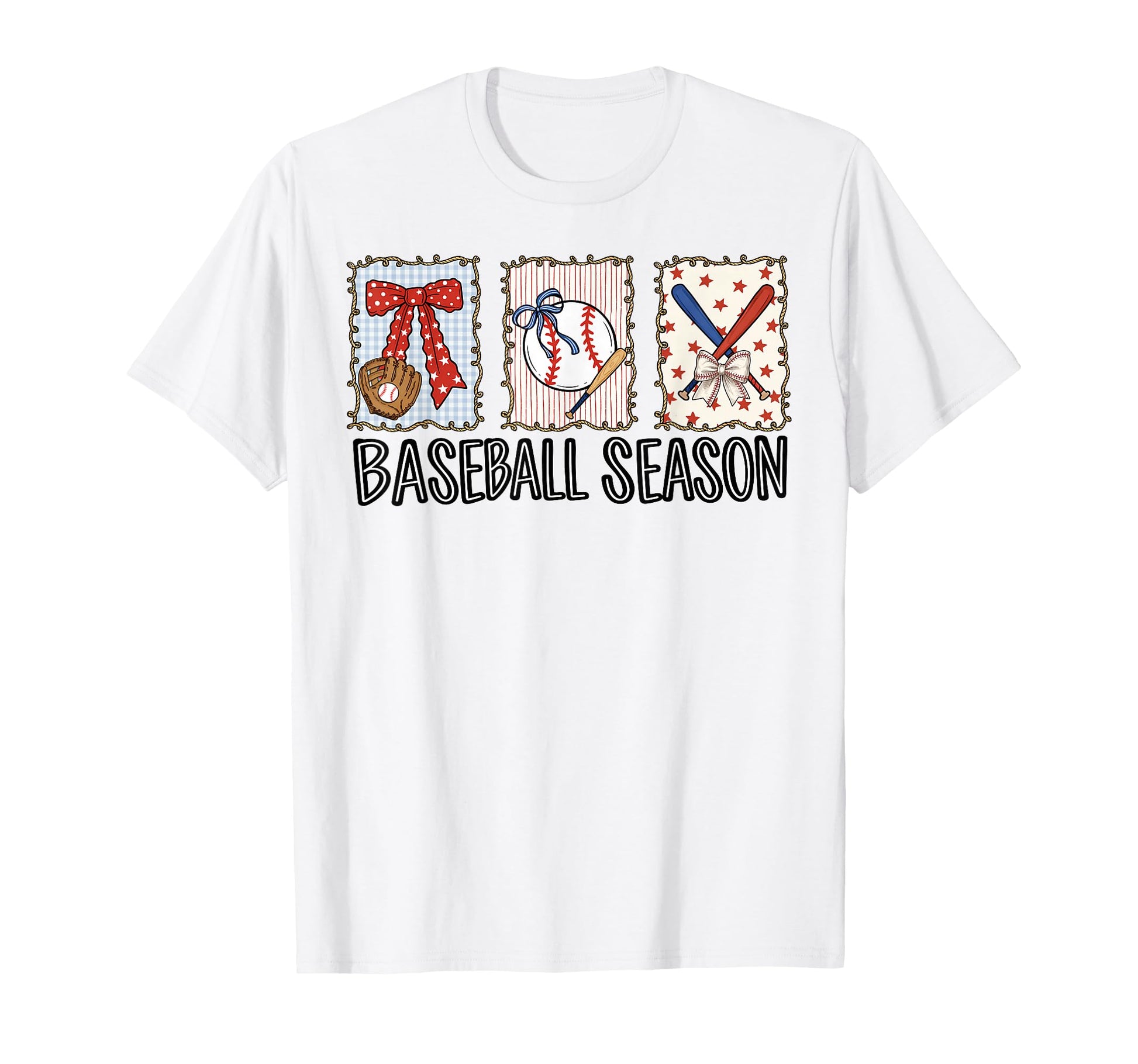 Baseball Season Coquette Bow Checkered T-Shirt - Trendy Graphic Unisex - T-Shirt, Sweatshirt, Hoodie