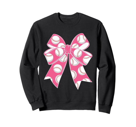 Baseball Coquette Bow Baseball Mom Sweatshirt - Aesthetic Graphic Unisex - T-Shirt, Sweatshirt, Hoodie