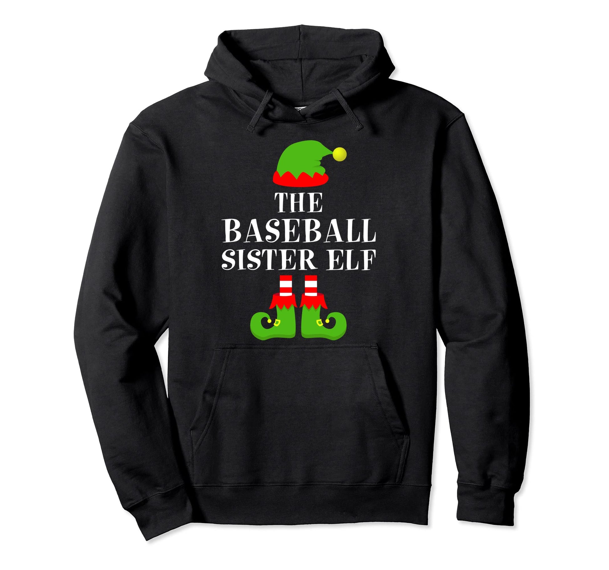 Baseball Sister Elf Family Matching Hoodie - Casual Everyday Wear Unisex - T-Shirt, Sweatshirt, Hoodie
