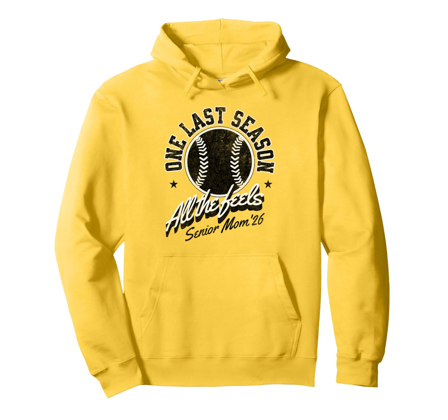 Baseball Senior Mom 2026 Distressed Hoodie - Minimalist Print for Adults - T-Shirt, Sweatshirt, Hoodie