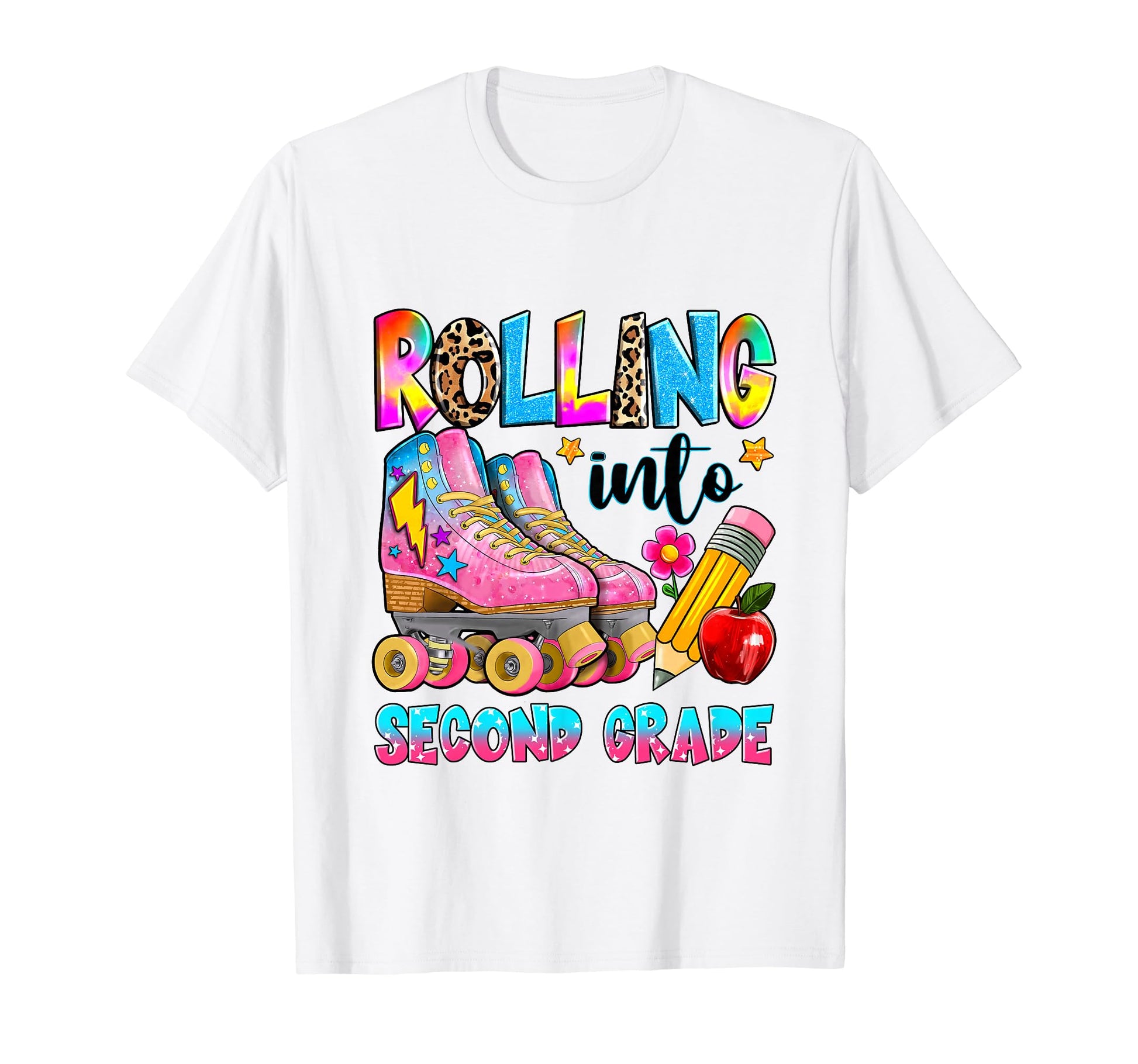 Rolling Into Second Grade Roller Skates T-Shirt - Unique Graphic Men Women - T-Shirt, Sweatshirt, Hoodie