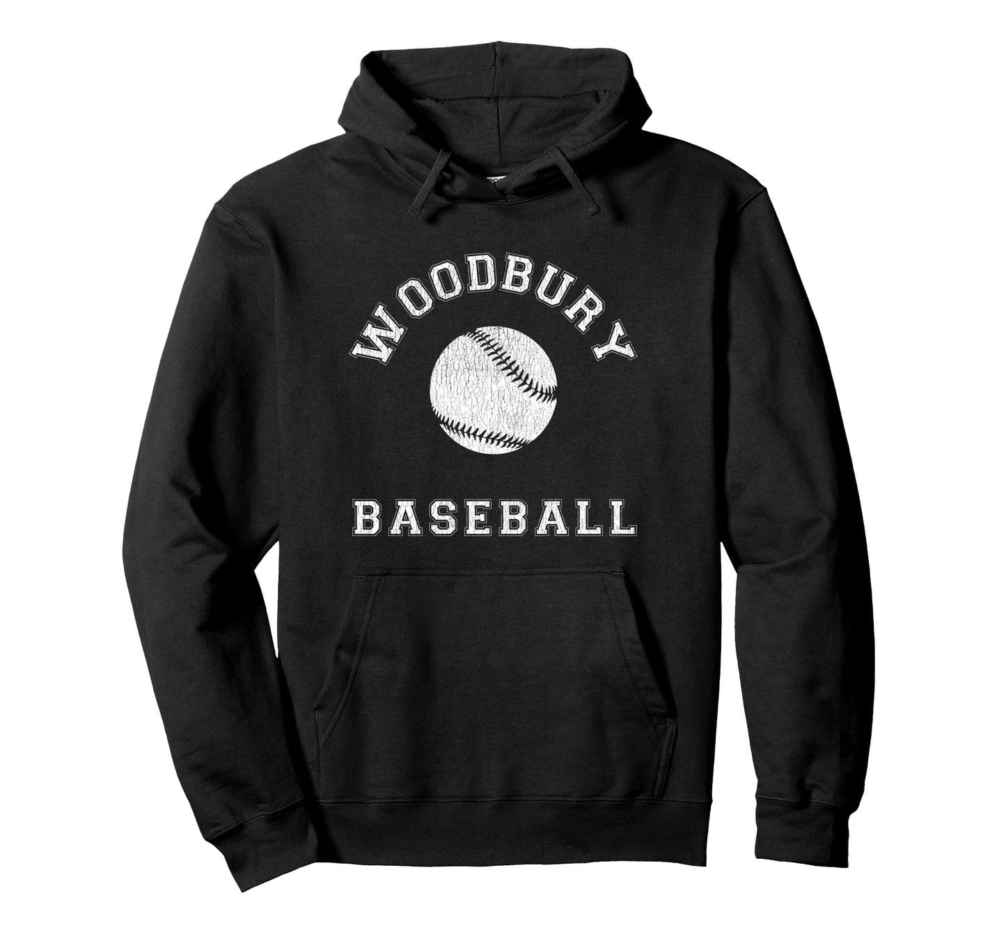 Woodbury Baseball Distressed Hoodie - Fun Novelty Design Men Women - T-Shirt, Sweatshirt, Hoodie