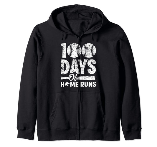 100 Days Home Runs Baseball Sweatshirt - Fun Novelty Design Unisex - T-Shirt, Sweatshirt, Hoodie