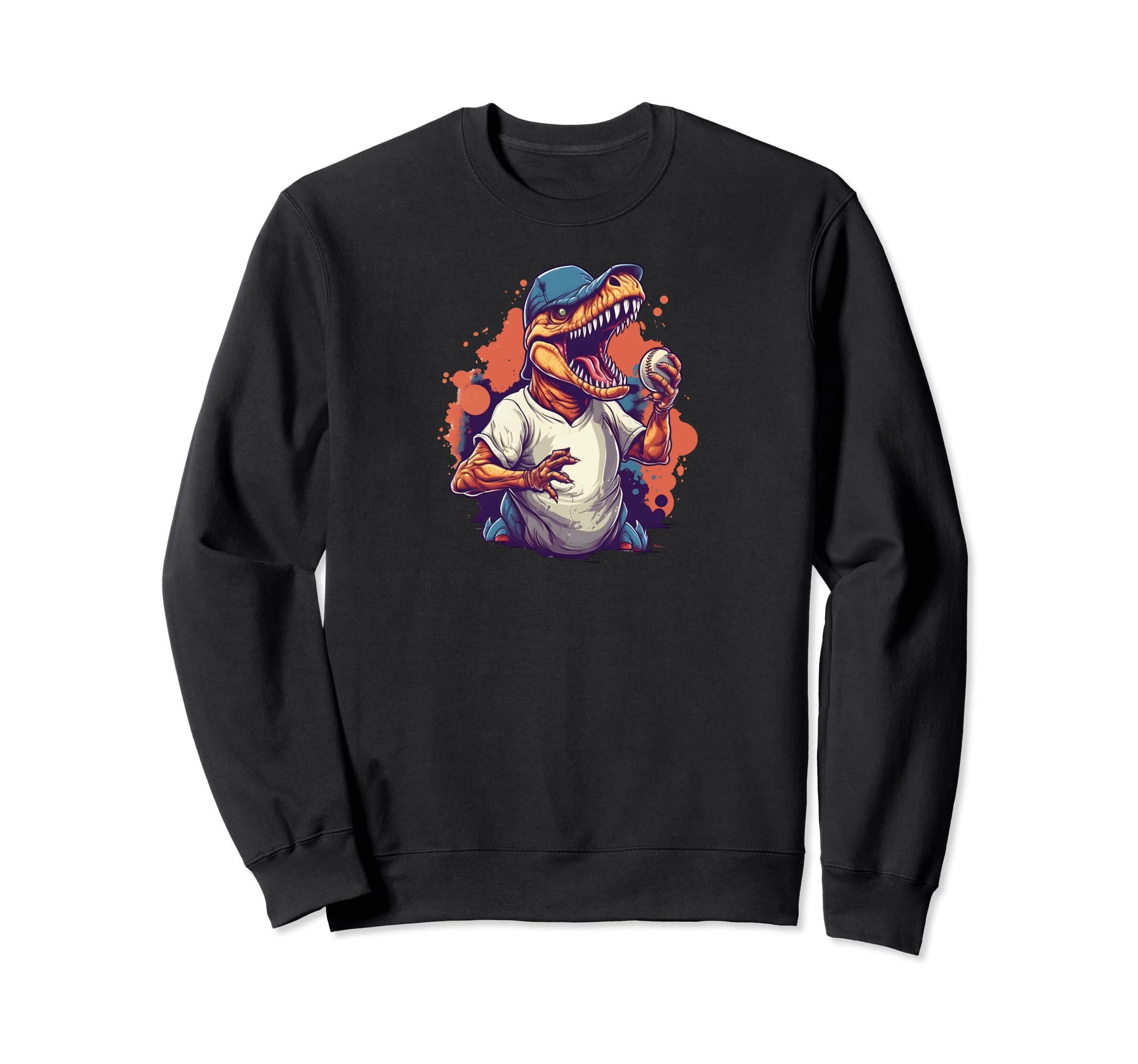 Dinosaur Player 4Th July Baseball Sweatshirt - Minimalist Print Men Women - T-Shirt, Sweatshirt, Hoodie