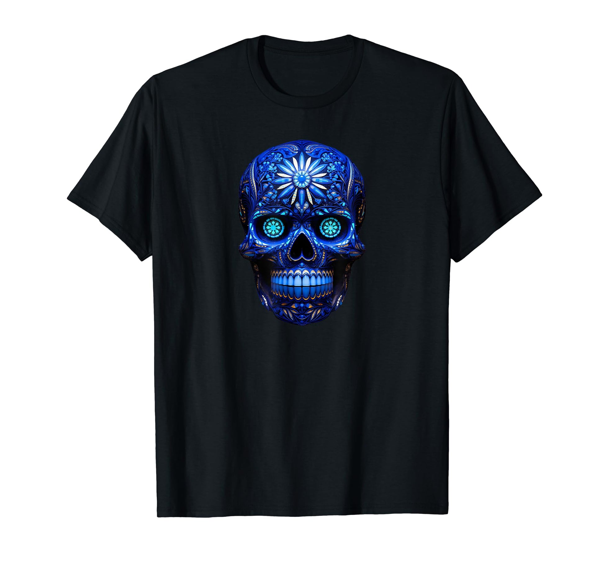 Liquid Psychedelic Skull Blue Rock T-Shirt - Unique Graphic for Adults - T-Shirt, Sweatshirt, Hoodie
