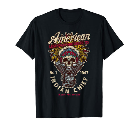 American Motorcycle Indian Native T-Shirt - Aesthetic Graphic for Adults - T-Shirt, Sweatshirt, Hoodie