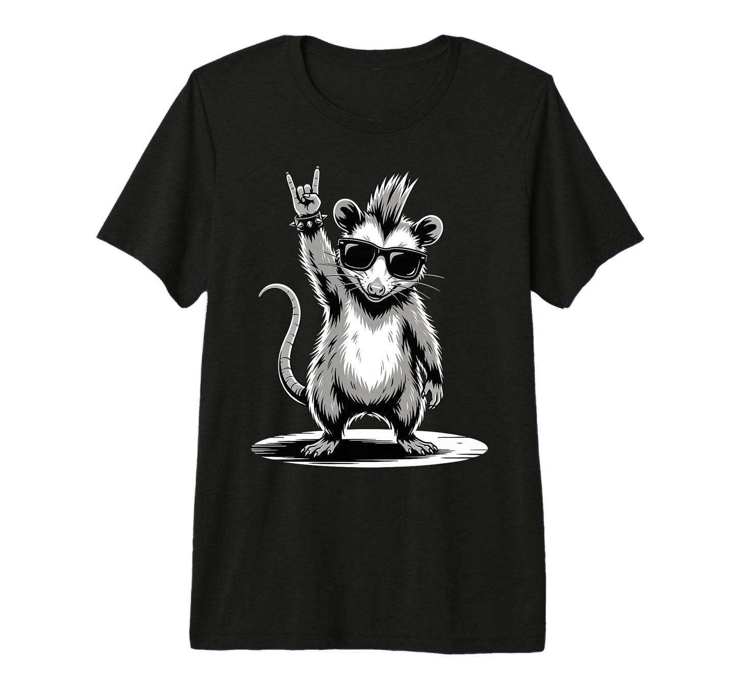 Funny Opossum Loving Rock And Roll Heavy T-Shirt - Minimalist Print Unisex - T-Shirt, Sweatshirt, Hoodie
