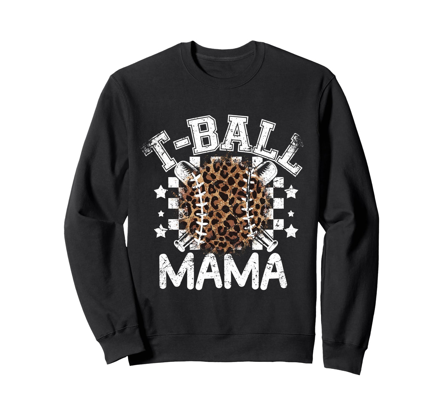 T Ball Teeball Mama Leopard Cheetah Sweatshirt - Unique Graphic Unisex - T-Shirt, Sweatshirt, Hoodie