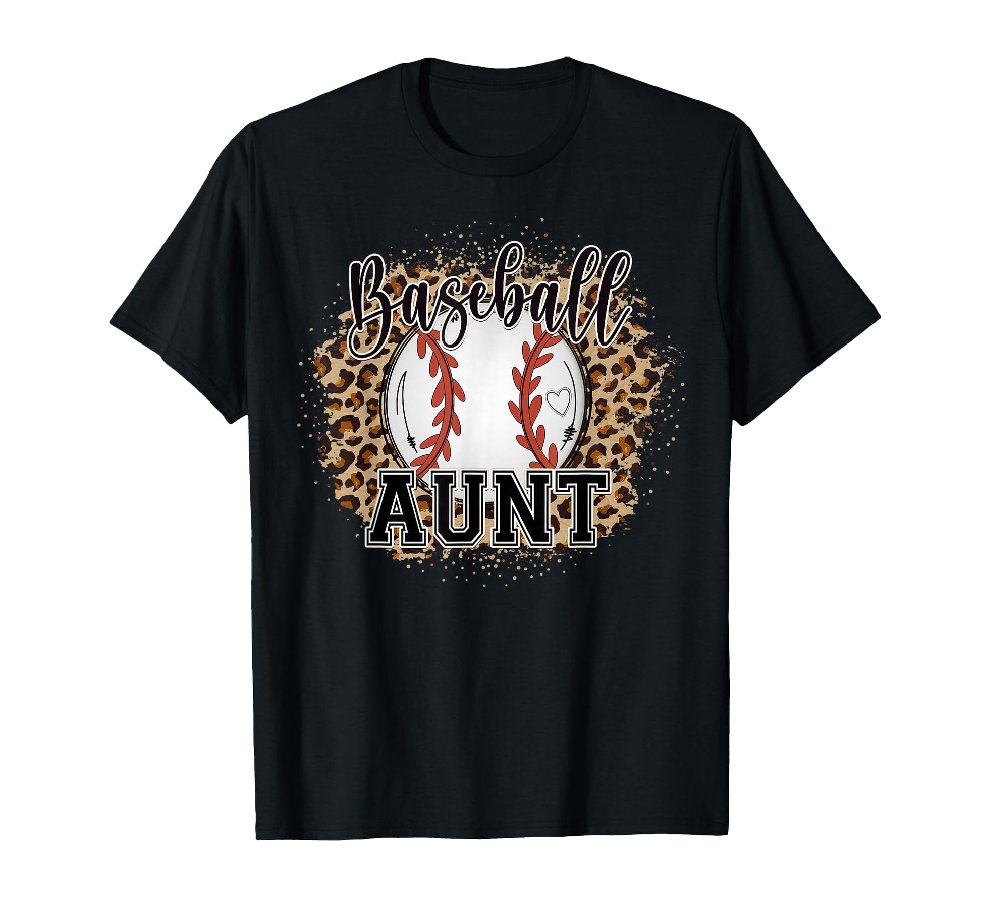 Baseball Aunt Leopard Cheetah T-Shirt - Fun Novelty Design for Adults - T-Shirt, Sweatshirt, Hoodie
