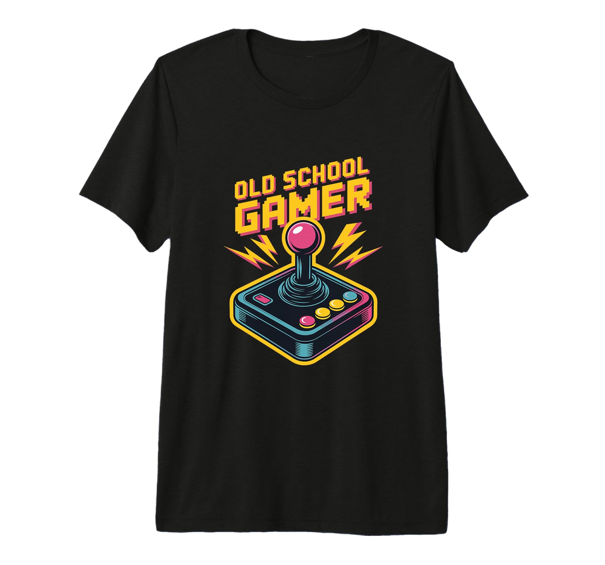 Old School Gamer Arcade Joystick Art Tri T-Shirt - Trendy Graphic Unisex - T-Shirt, Sweatshirt, Hoodie