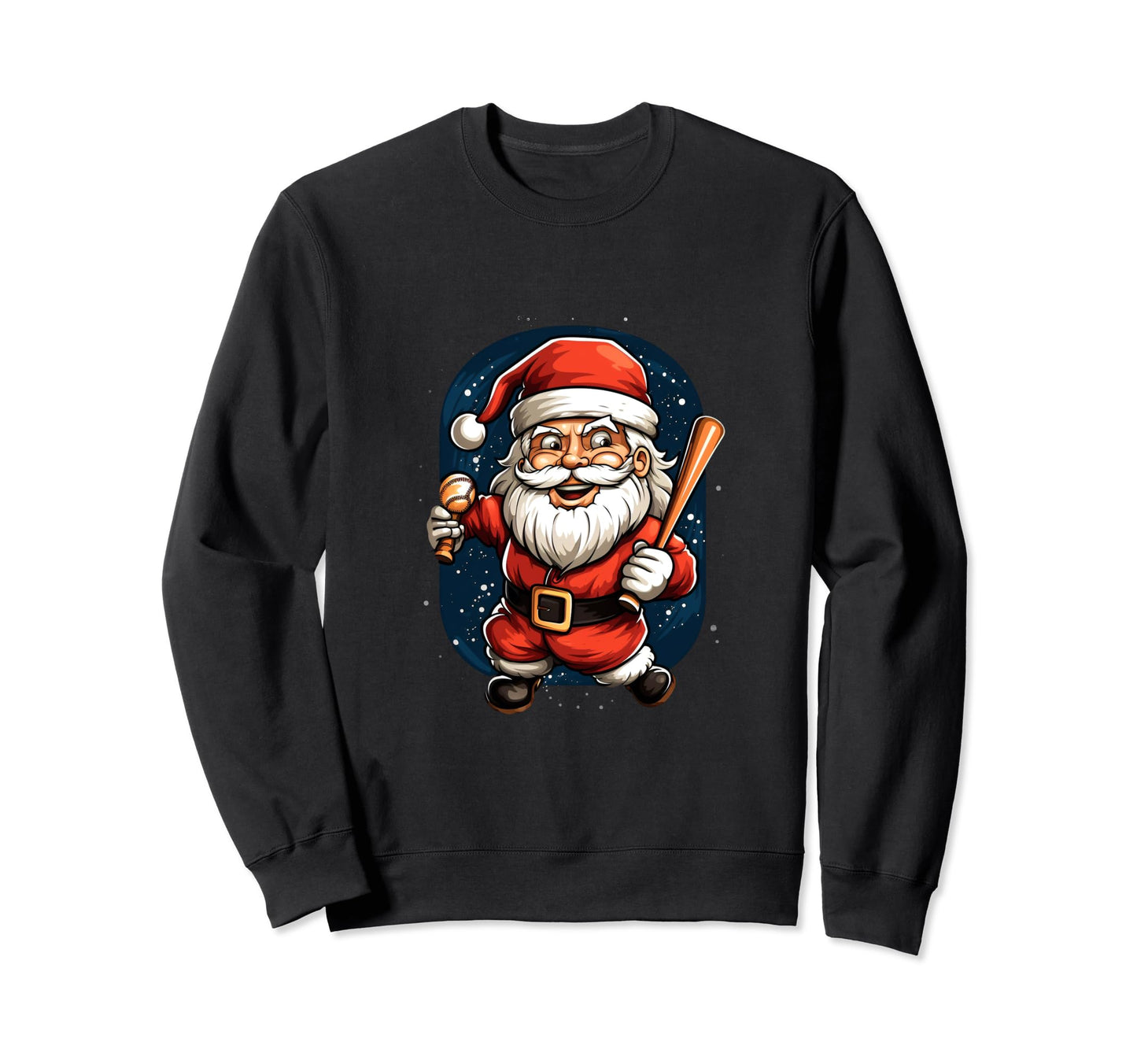 Santa Claus Playing Baseball Sweatshirt - Minimalist Print for Adults - T-Shirt, Sweatshirt, Hoodie