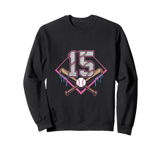 Baseball Home Ice Cream 15Th Birthday Sweatshirt - Novelty Apparel Unisex - T-Shirt, Sweatshirt, Hoodie