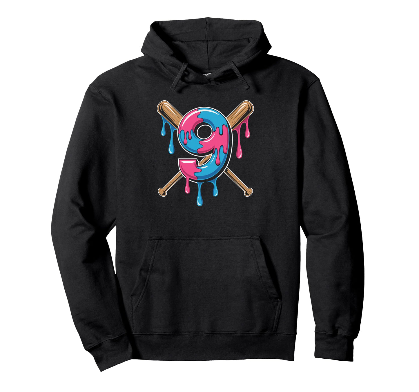Baseball Birthday Nine Drip Big Smiles Hoodie - Trendy Graphic Men Women - T-Shirt, Sweatshirt, Hoodie