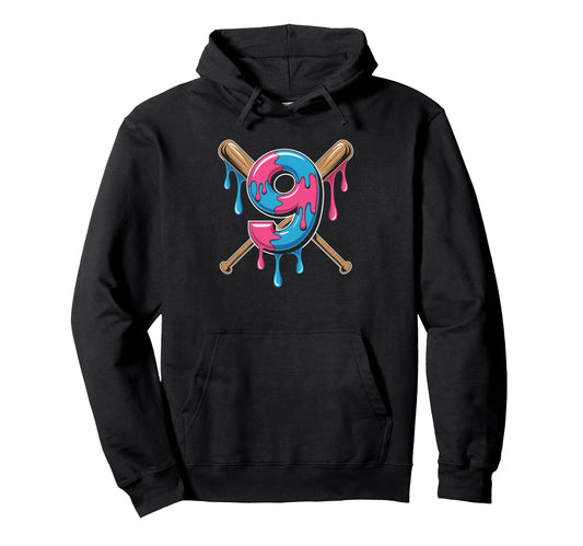 Baseball Birthday Nine Drip Big Smiles Hoodie - Trendy Graphic Men Women - T-Shirt, Sweatshirt, Hoodie