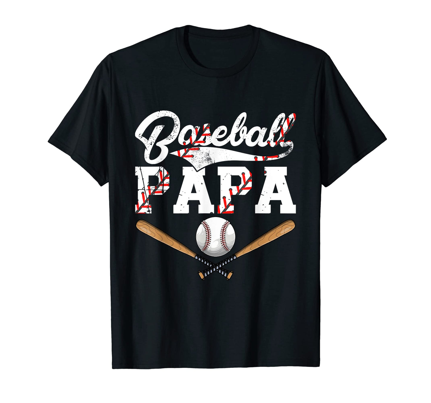 Distressed Baseball Papa Family Fathers T-Shirt - Custom Art Print Unisex - T-Shirt, Sweatshirt, Hoodie