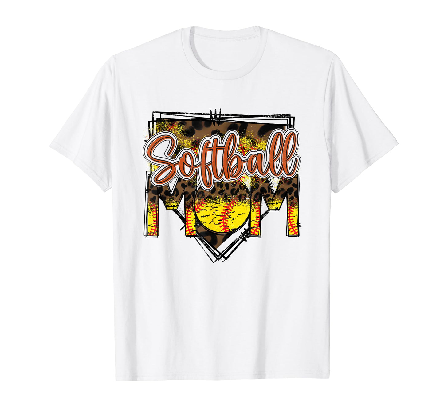 Softball Mom Leopard Funny Softball Mom T-Shirt - Aesthetic Graphic Unisex - T-Shirt, Sweatshirt, Hoodie