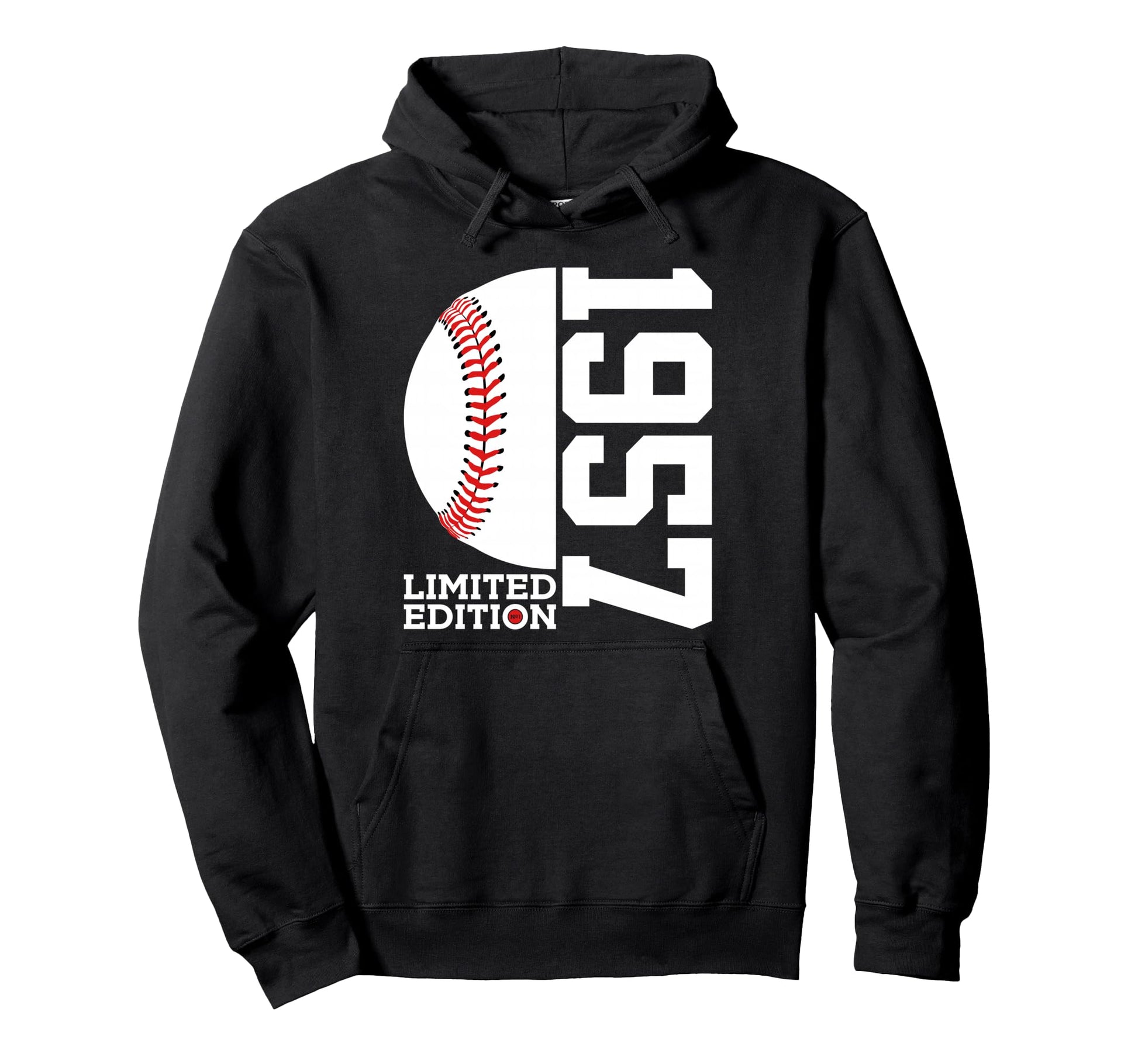 69Th Birthday Baseball 1957 Hoodie - Novelty Apparel for Adults - T-Shirt, Sweatshirt, Hoodie