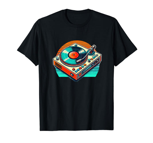 80S 90S Vinyl Record Player Turntable T-Shirt - Aesthetic Graphic Men Women - T-Shirt, Sweatshirt, Hoodie