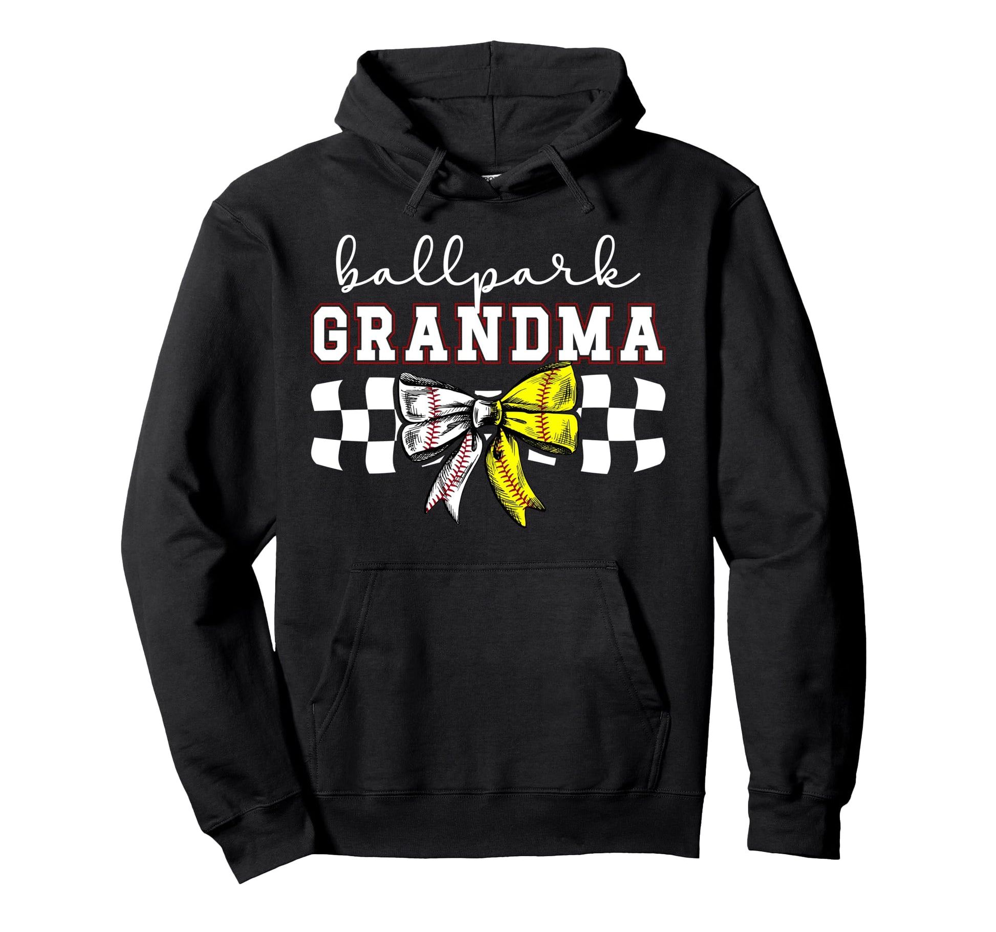 Ballpark Grandma Softball Baseball Hoodie - Casual Everyday Wear Men Women - T-Shirt, Sweatshirt, Hoodie