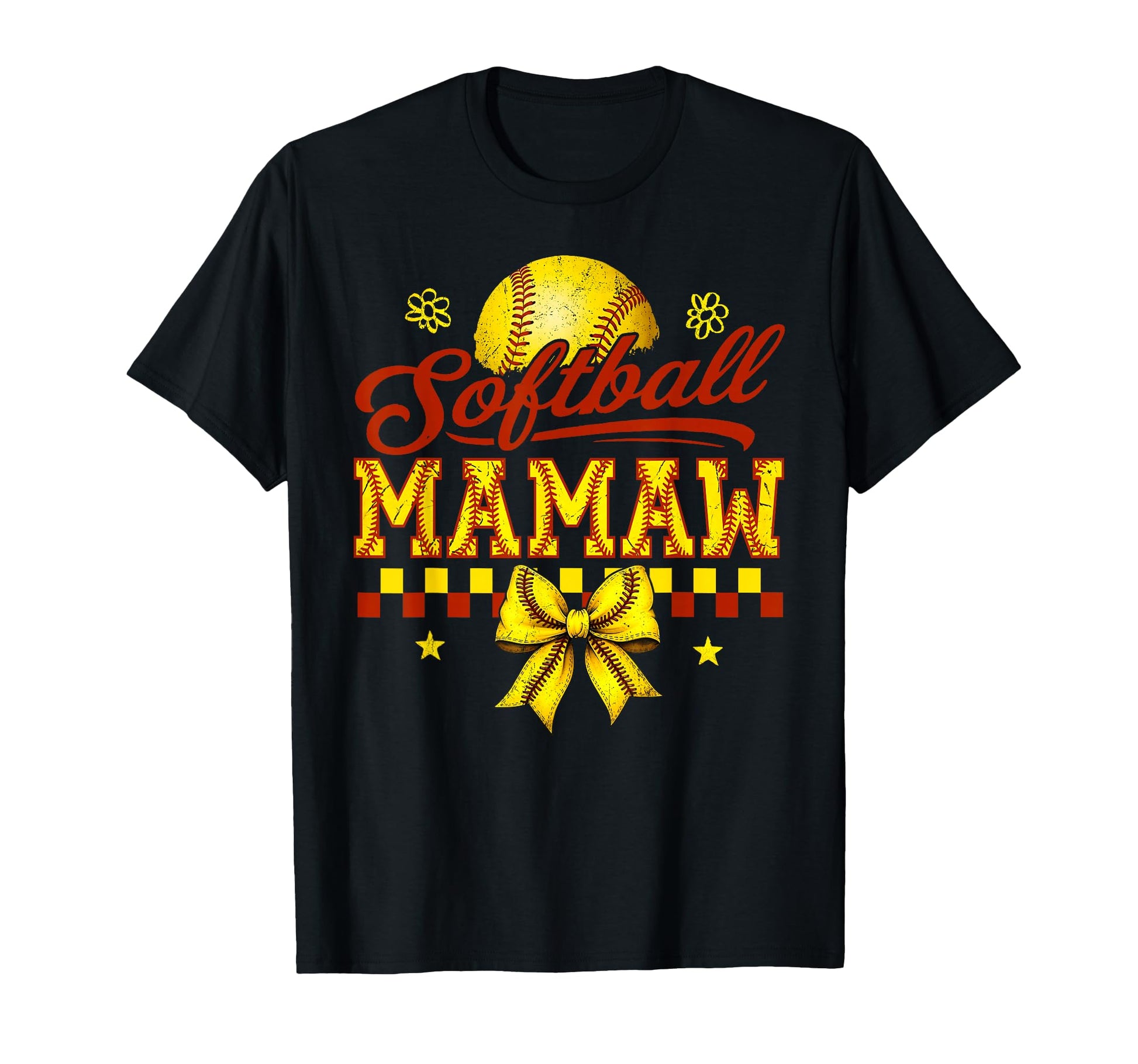 Softball Mamaw Coquette Bow Mothers T-Shirt - Minimalist Print for Adults - T-Shirt, Sweatshirt, Hoodie