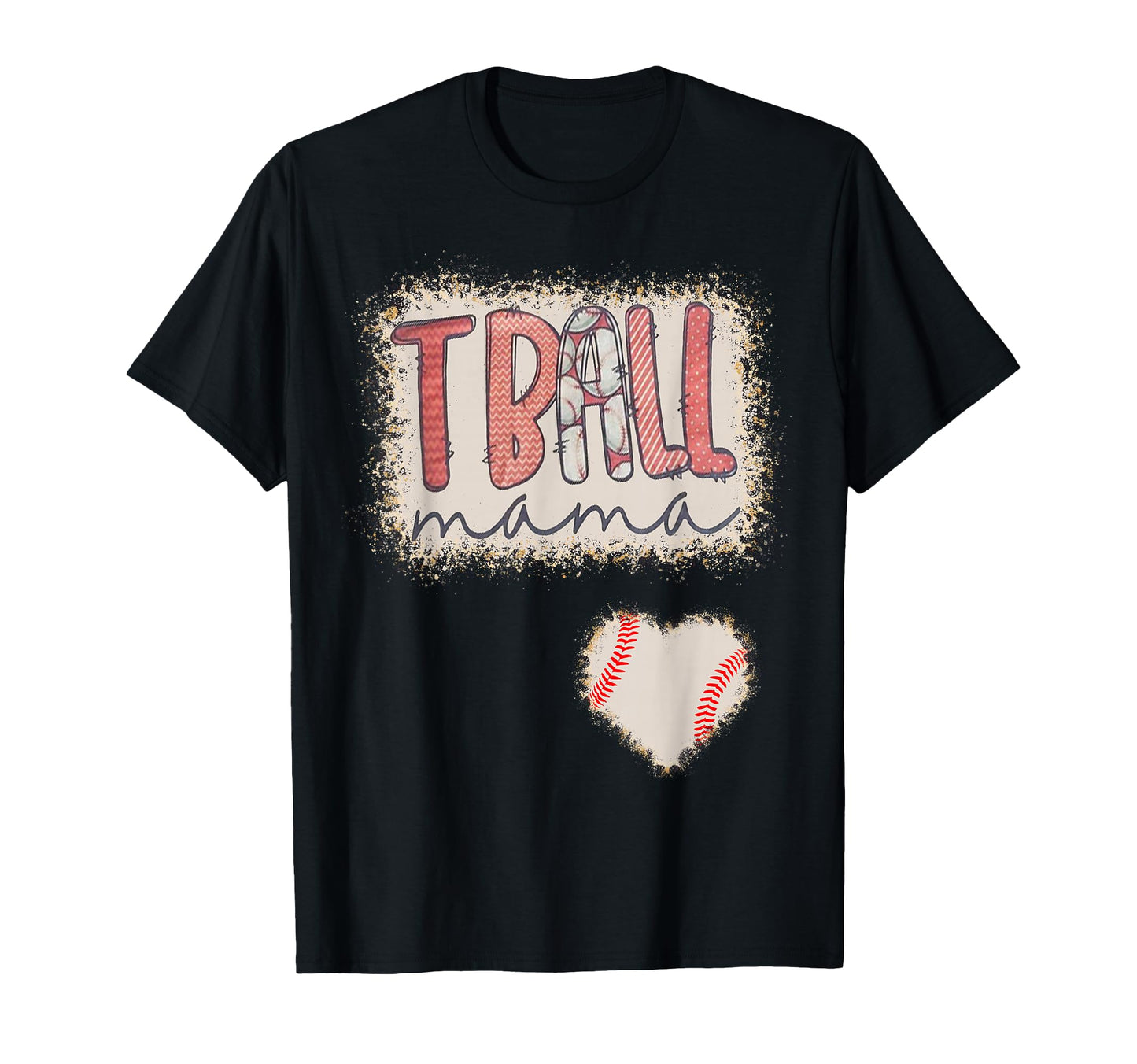 Tball Mama Leopard Bleached Tball T-Shirt - Novelty Apparel for Adults - T-Shirt, Sweatshirt, Hoodie