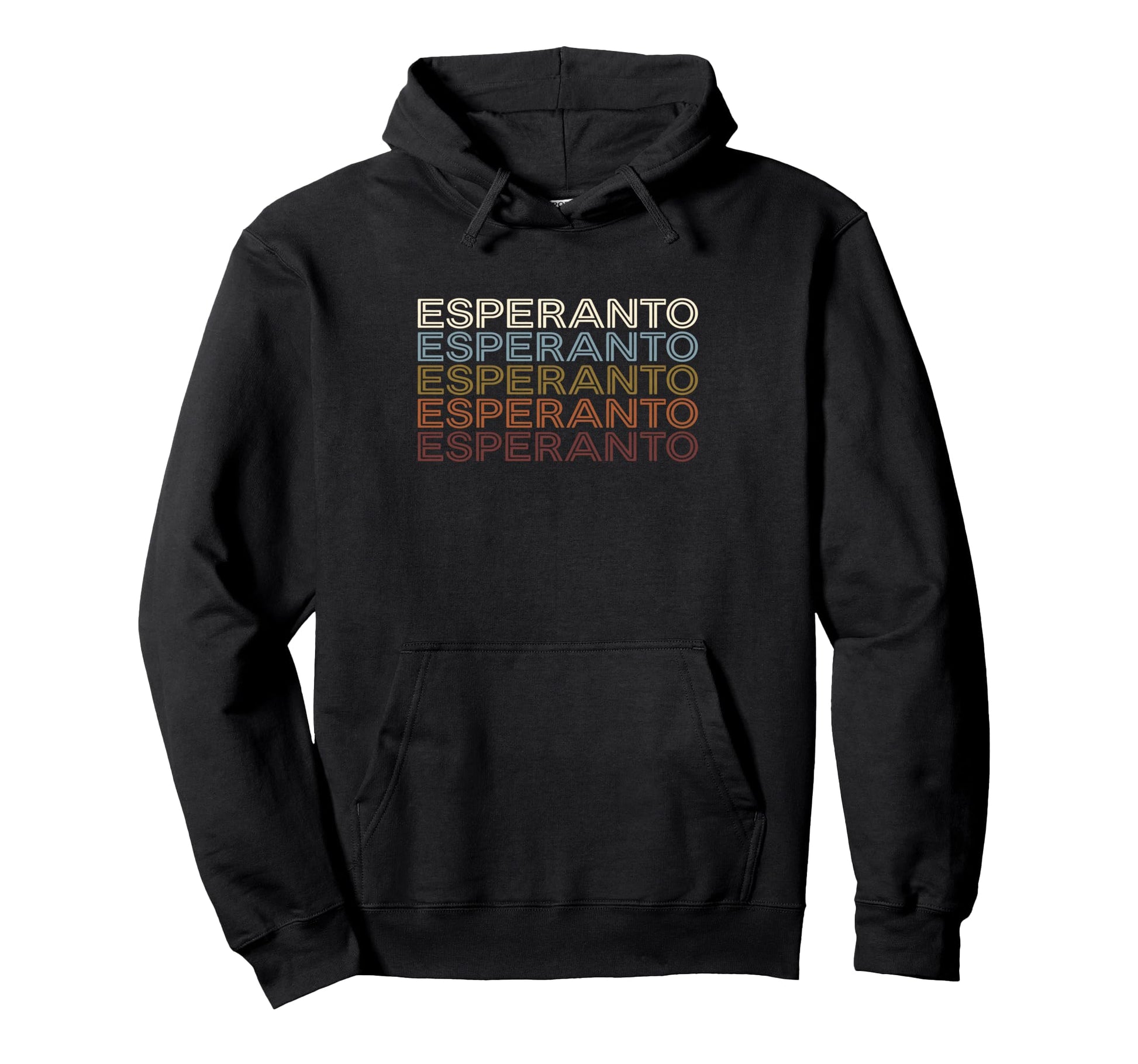 Esperanto Language 70S Sunset Hoodie - Casual Everyday Wear for Adults - T-Shirt, Sweatshirt, Hoodie