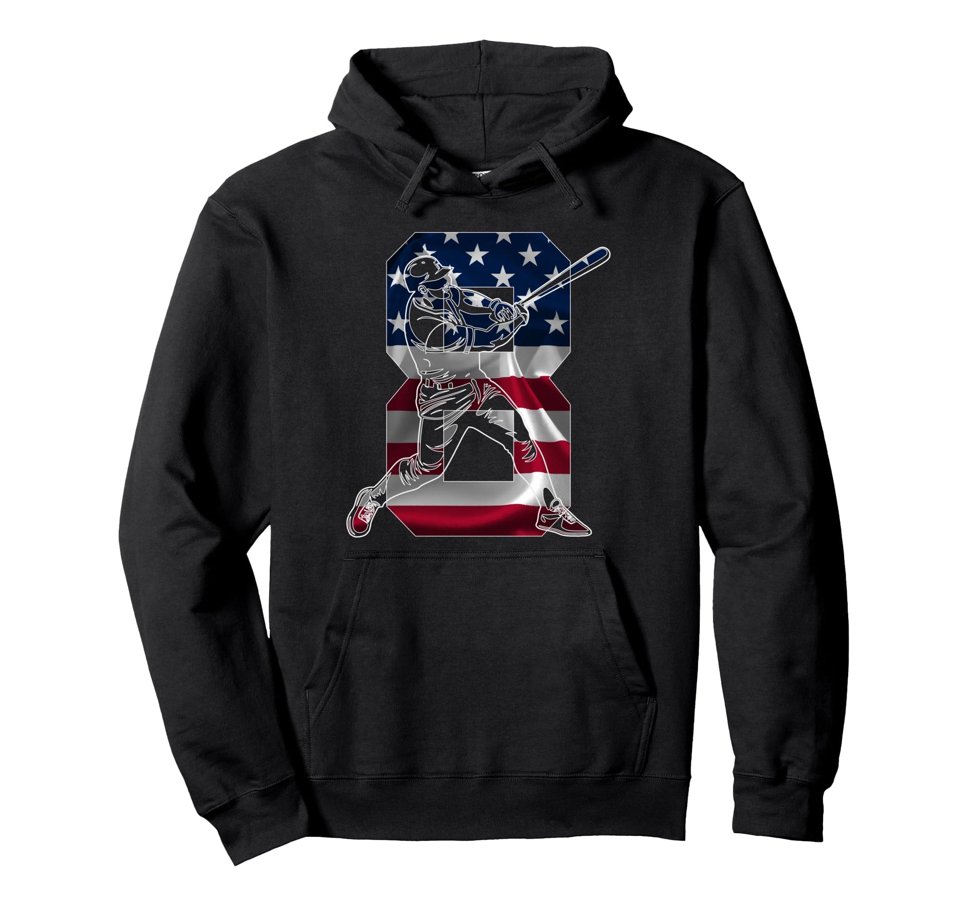 Number 8 Years Baseball 8Th Birthday Hoodie - Minimalist Print Men Women - T-Shirt, Sweatshirt, Hoodie