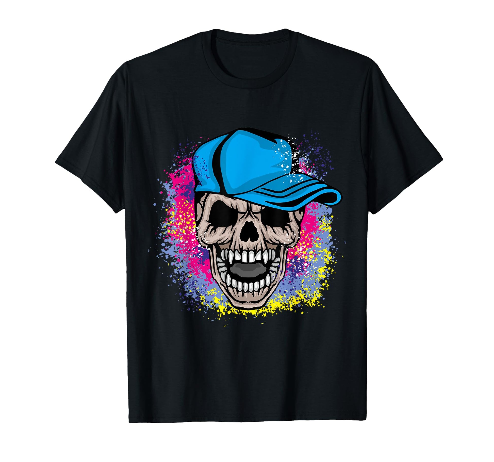 Grunge Paint Splatter Skeleton Skull T-Shirt - Trendy Graphic for Adults - T-Shirt, Sweatshirt, Hoodie