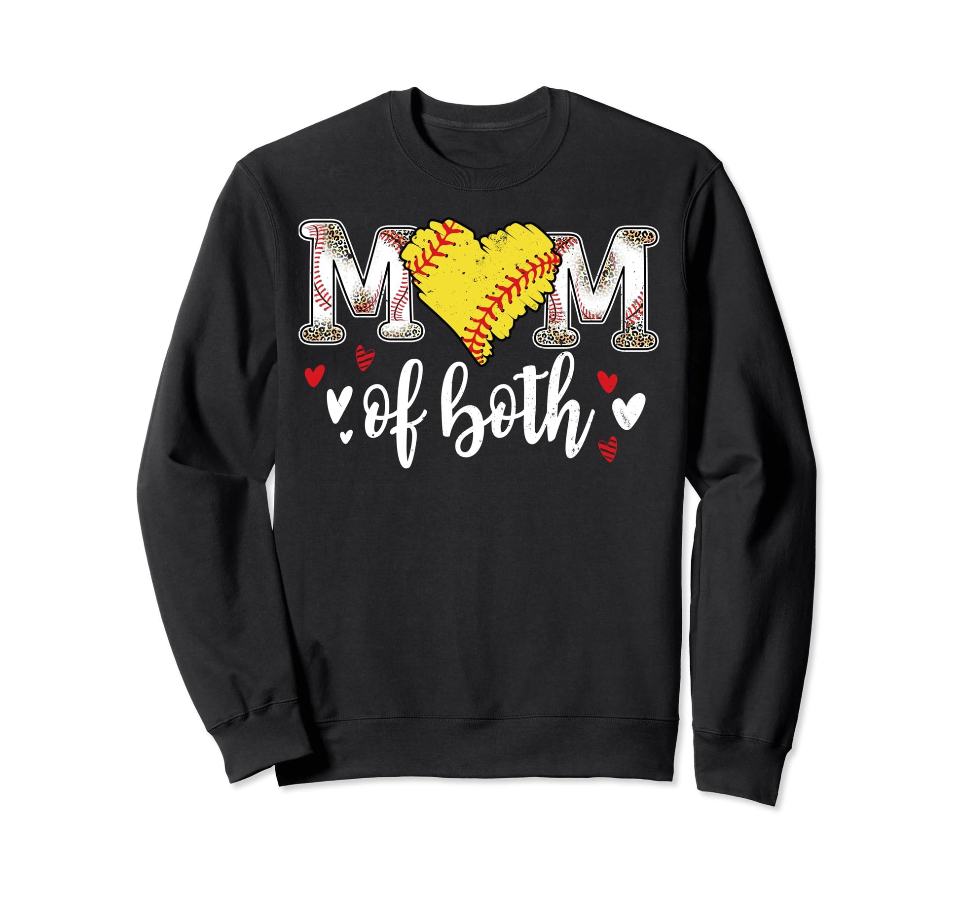 Mom Both Baseball Softball Heart Sweatshirt - Novelty Apparel Men Women - T-Shirt, Sweatshirt, Hoodie